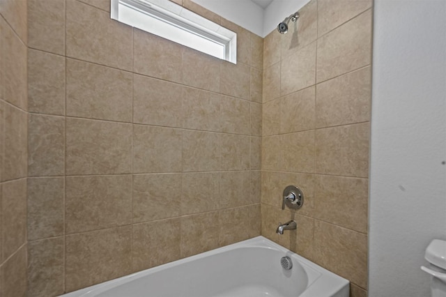 full bath with toilet and bathtub / shower combination