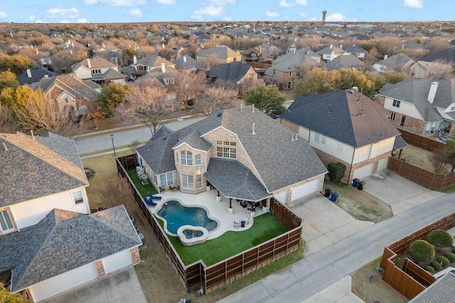 birds eye view of property featuring a residential view