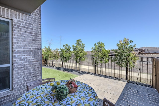 view of patio with a fenced backyard