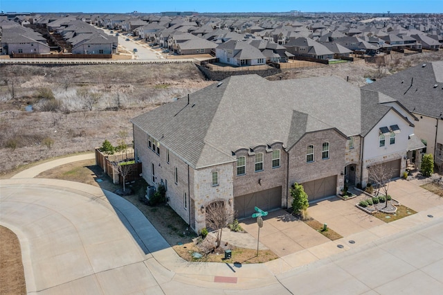 aerial view with a residential view