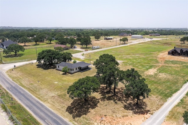 aerial view with a rural view