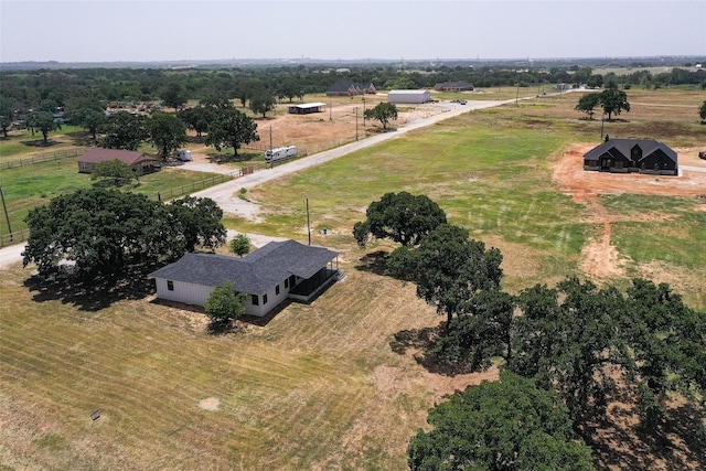 aerial view with a rural view