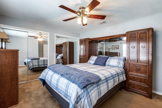 751 E Cooper St, Van Alstyne, TX 75495 - bedroom with multiple closets, carpet flooring, ceiling fan, and baseboards