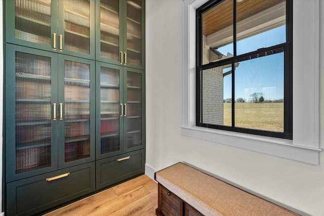 mudroom featuring light wood-style floors