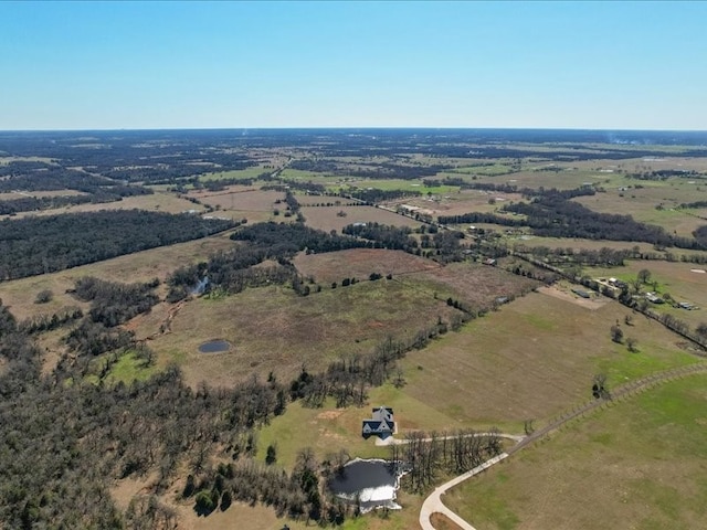 aerial view with a rural view