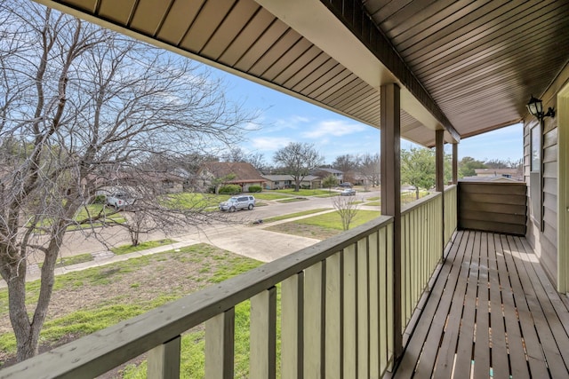 balcony with a residential view and covered porch