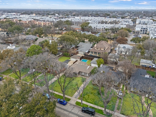 birds eye view of property with a residential view