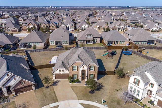 drone / aerial view with a residential view