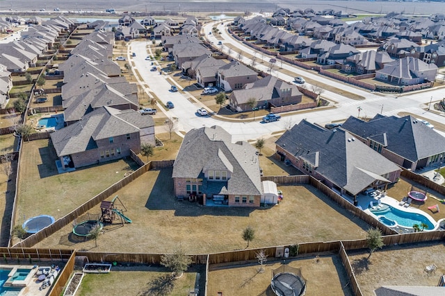 drone / aerial view with a residential view