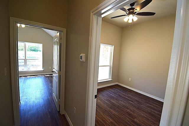 110 Saint Francis Ln, Mabank, TX 75156 - hallway with dark wood-style floors and baseboards