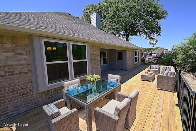 110 Saint Francis Ln, Mabank, TX 75156 - wooden deck featuring an outdoor living space and outdoor dining space