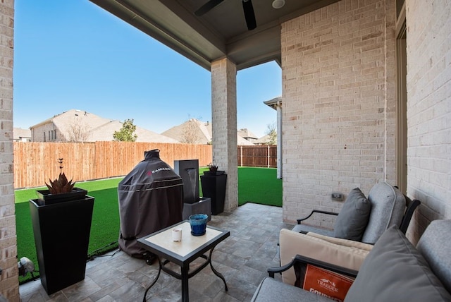 view of patio / terrace featuring a fenced backyard