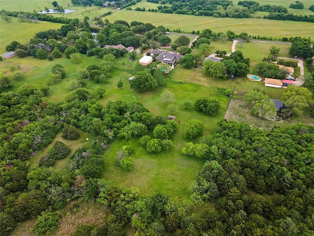 aerial view with a rural view