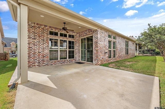 view of patio / terrace with ceiling fan