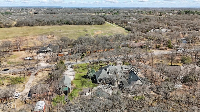 drone / aerial view with a rural view