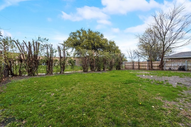 view of yard featuring fence