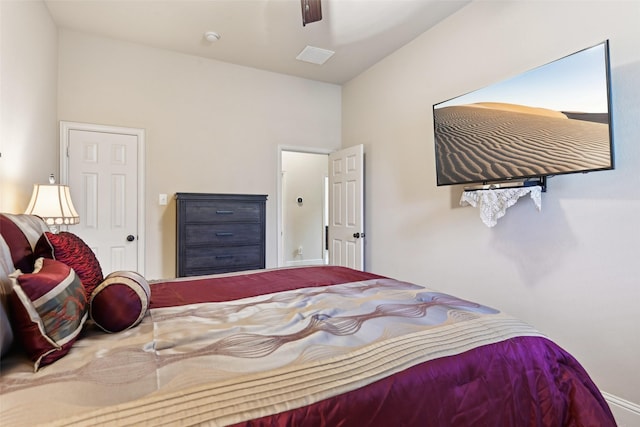 bedroom with a ceiling fan