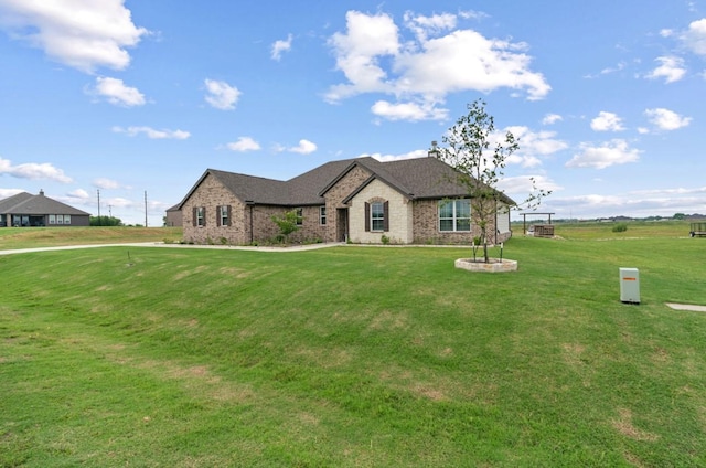 113 Misty Mountain Ln, Rhome, TX 76078 - view of front facade featuring brick siding and a front yard