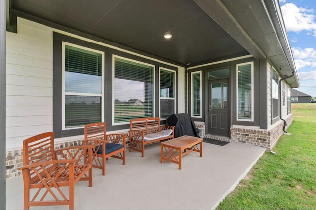 113 Misty Mountain Ln, Rhome, TX 76078 - covered porch with a yard