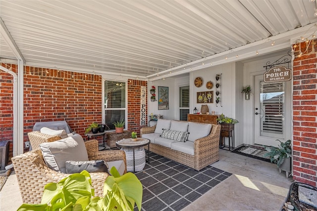 view of patio with an outdoor hangout area