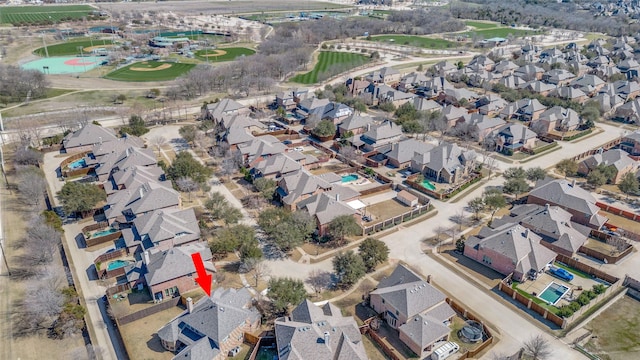 bird's eye view featuring a residential view