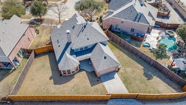 13508 Lampton Cir SE, Frisco, TX 75035 - aerial view of property and surrounding area with a pool area