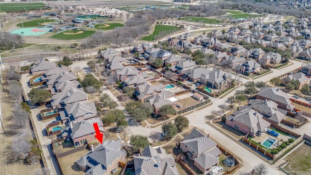 13508 Lampton Cir SE, Frisco, TX 75035 - aerial overview of property's location with nearby suburban area