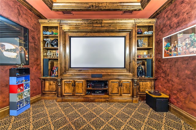 interior space with baseboards and ornamental molding