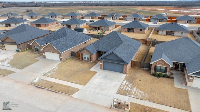 bird's eye view with a residential view