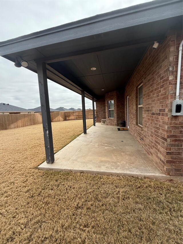 view of patio featuring a fenced backyard