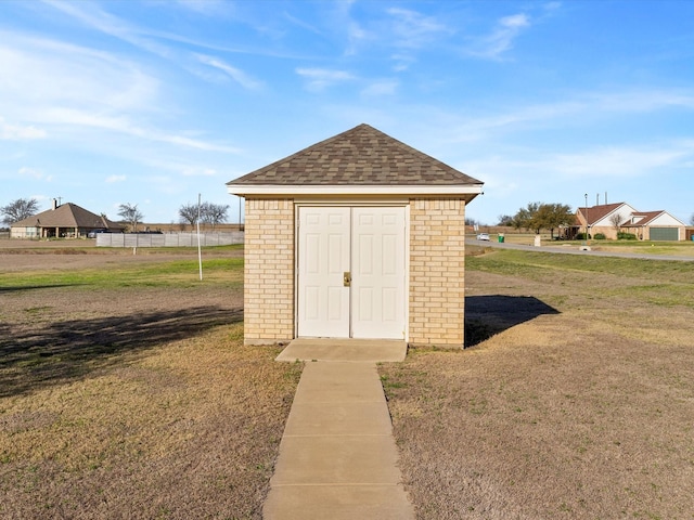 view of shed