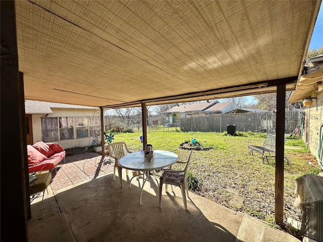 view of patio with a fenced backyard