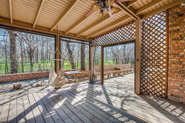 wooden terrace with fence