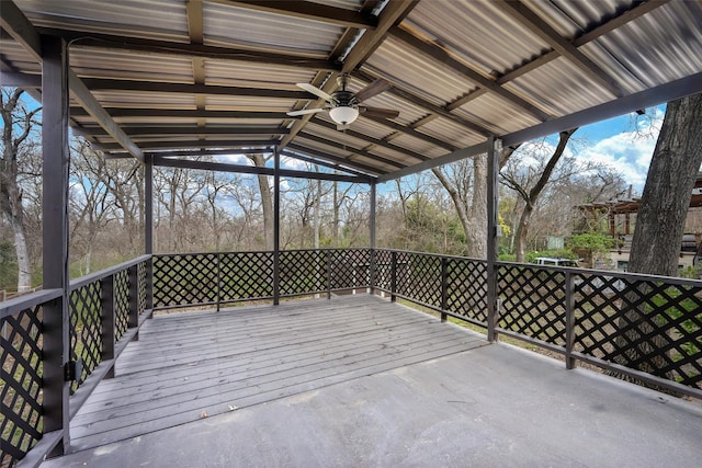 deck featuring ceiling fan