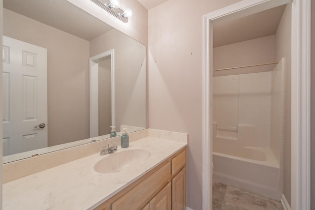 full bath with vanity and  shower combination