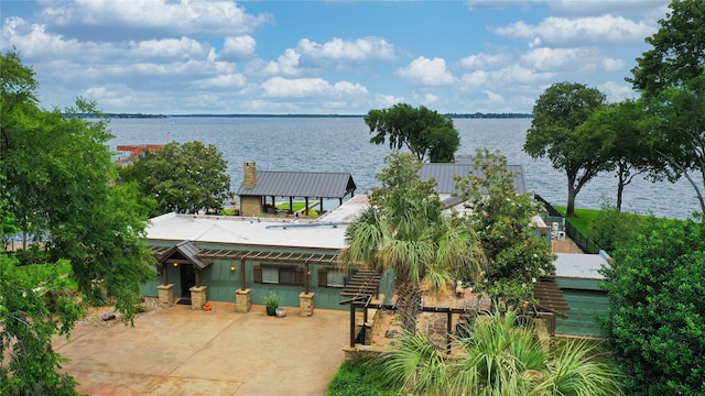 view of water feature featuring a dock