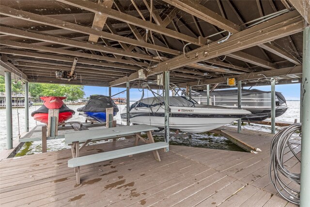 dock area with boat lift