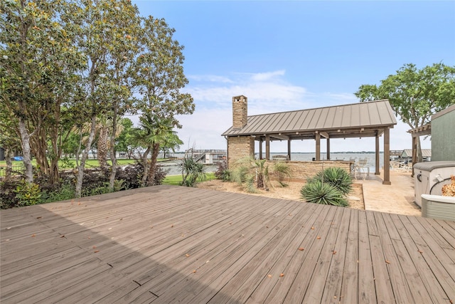 deck with a gazebo and a patio area