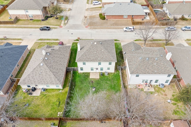 bird's eye view featuring a residential view