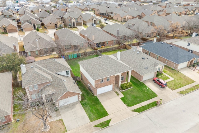 aerial view with a residential view