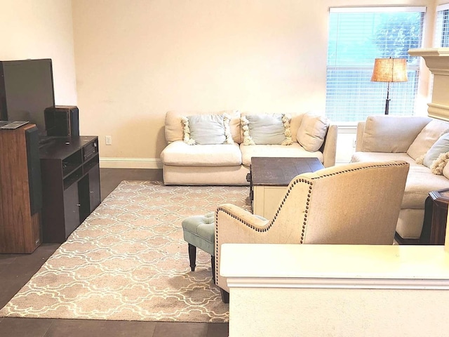 living room with baseboards