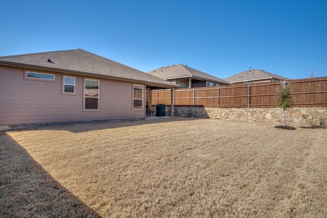 view of yard with fence