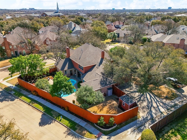 drone / aerial view with a residential view