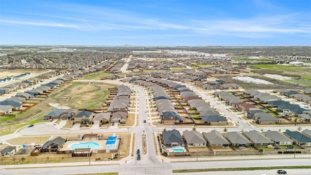 bird's eye view with a residential view