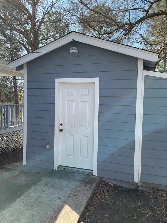 view of shed