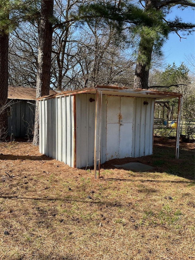 view of shed