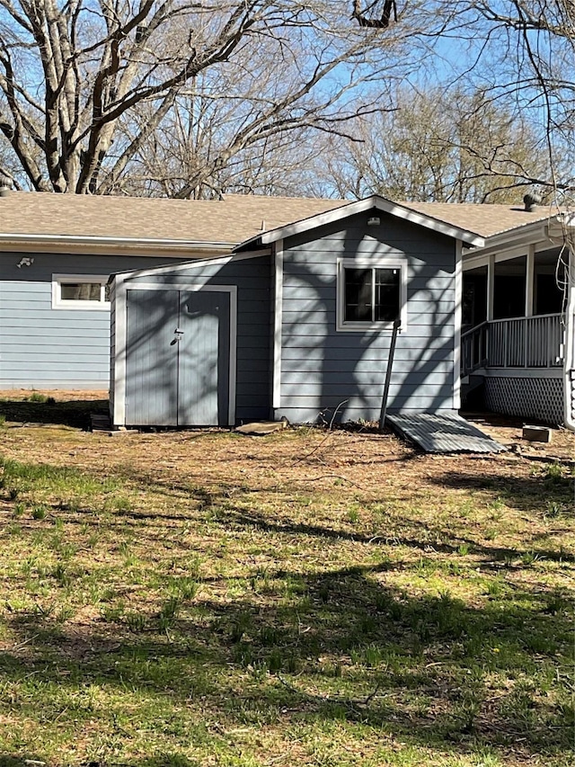 view of shed