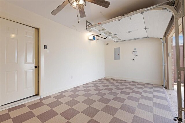 interior space with electric panel and baseboards