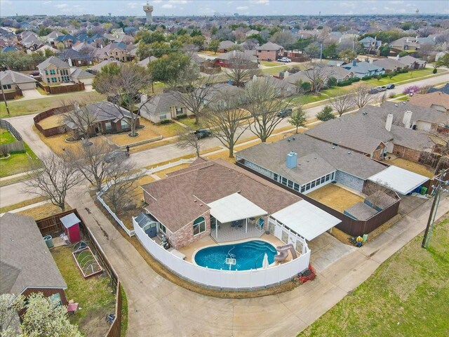 aerial view featuring a residential view