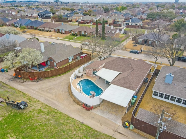 aerial view featuring a residential view